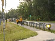 Family and Friends Gathered Around for the Town Clean Up