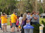 Family and Friends Gathered Around for the Town Clean Up