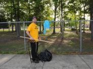 Family and Friends Gathered Around for the Town Clean Up