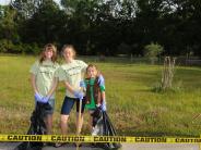 Family and Friends Gathered Around for the Town Clean Up