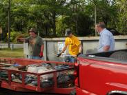 Family and Friends Gathered Around for the Town Clean Up