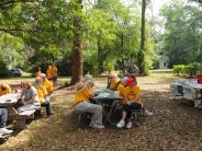 Family and Friends Gathered Around for the Town Clean Up