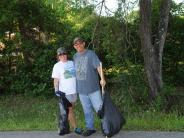 Family and Friends Gathered Around for the Town Clean Up