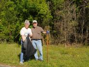 Family and Friends Gathered Around for the Town Clean Up