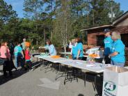 Family and Friends Gathered Around for the Town Clean Up