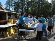 Family and Friends Gathered Around for the Town Clean Up