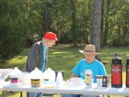 Family and Friends Gathered Around for the Town Clean Up