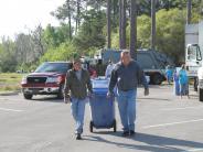 Family and Friends Gathered Around for the Town Clean Up