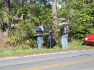 Family and Friends Gathered Around for the Town Clean Up