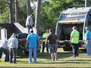 Family and Friends Gathered Around for the Town Clean Up