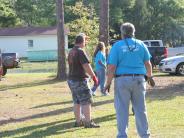 Family and Friends Gathered Around for the Town Clean Up