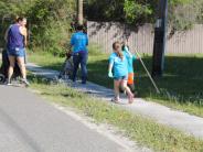 Family and Friends Gathered Around for the Town Clean Up