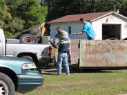 Family and Friends Gathered Around for the Town Clean Up