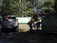 Family and Friends Gathered Around for the Town Clean Up