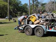 Family and Friends Gathered Around for the Town Clean Up