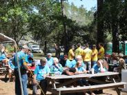 Family and Friends Gathered Around for the Town Clean Up