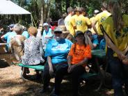 Family and Friends Gathered Around for the Town Clean Up