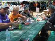 Family and Friends Gathered Around for the Town Clean Up