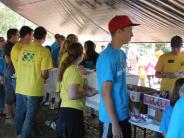 Family and Friends Gathered Around for the Town Clean Up