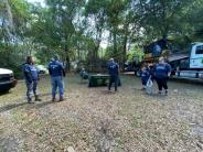 Friends and Family Gather Around for the Town Clean Up