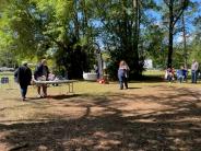 Friends and Family Gather Around for the Town Clean Up